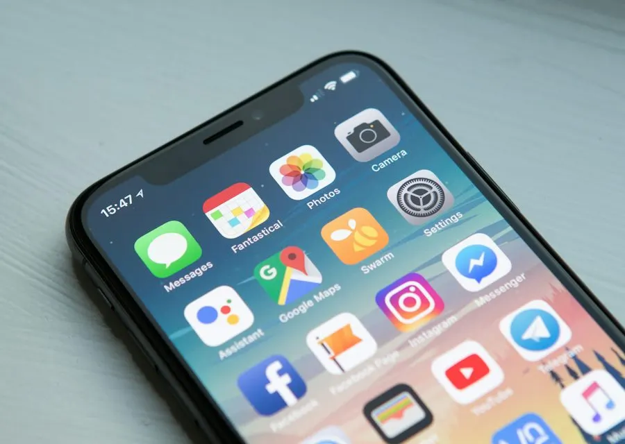Smartphone showing social media apps